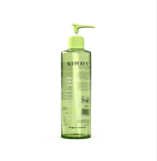 SAVON LIQUIDE À LA POMME VERTE - Enrichie en Camomille, Vitamine E, Panthénol et Aloe vera