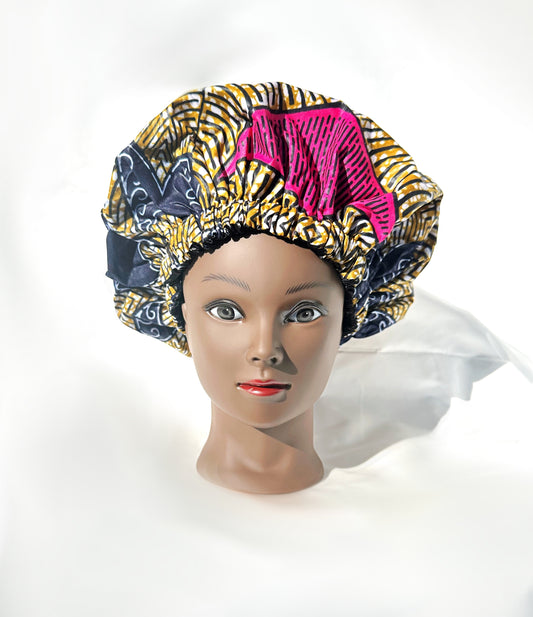BONNET RÉVERSIBLE EN SATIN & WAX - Modèle N°3